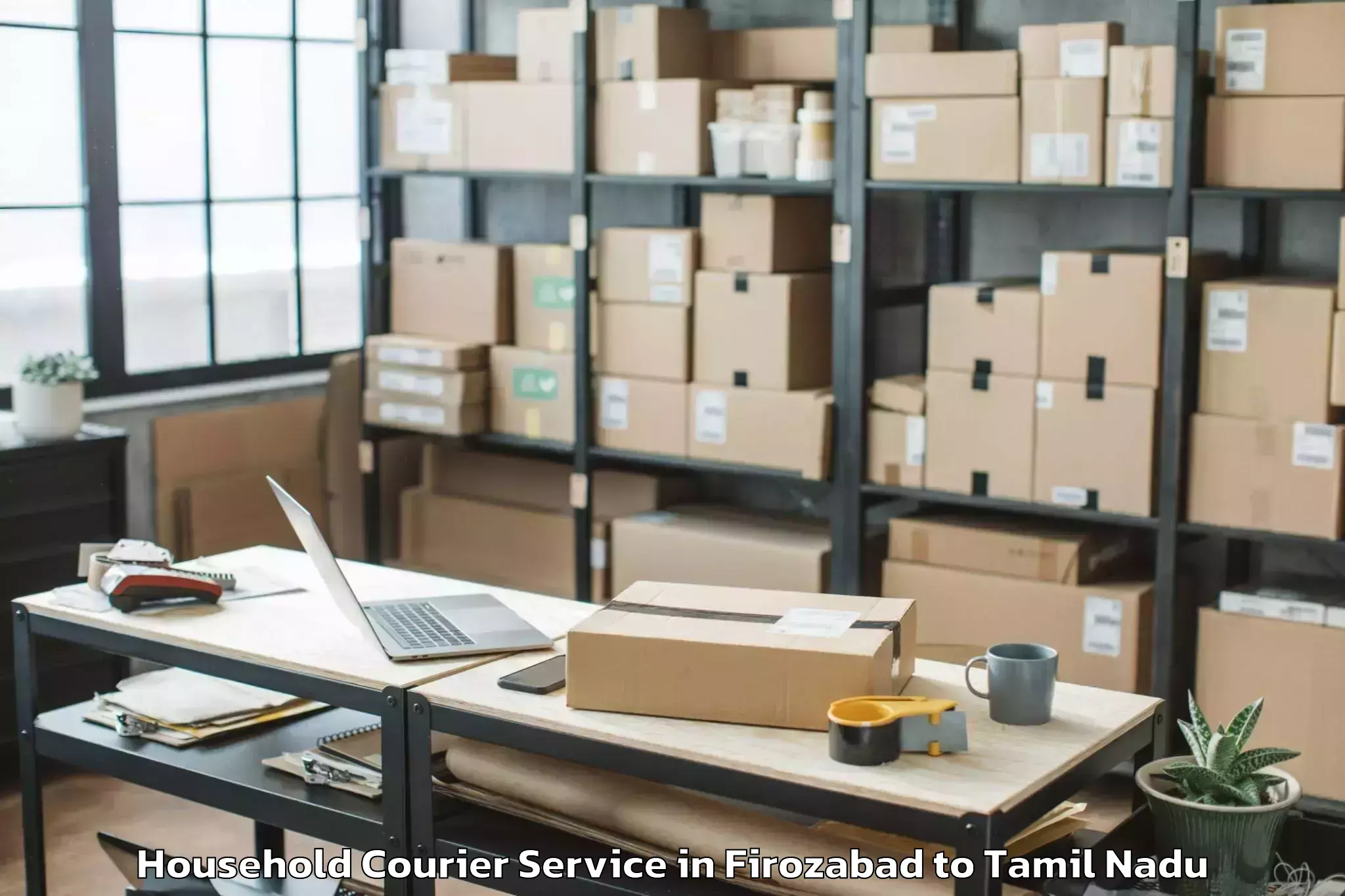 Book Firozabad to Valangaiman Household Courier